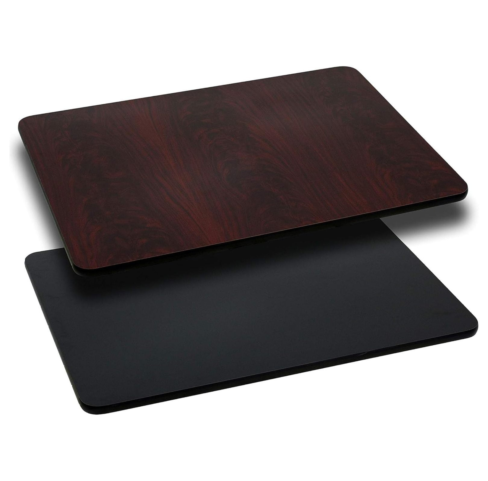 Flash Furniture 30'' x 42'' Rectangular Table Top with Black or Mahogany Reversible Laminate Top