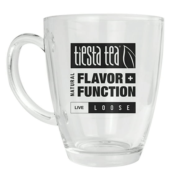 Tiesta Tea - Tea Mug with Handle, 12.5 Oz Clear Glass Tea Cup, Microwave & Dishwasher Safe, Ideal to Use with Any Tea Brewing Accessories, Suitable for Hot Tea, Iced Tea & Coffee