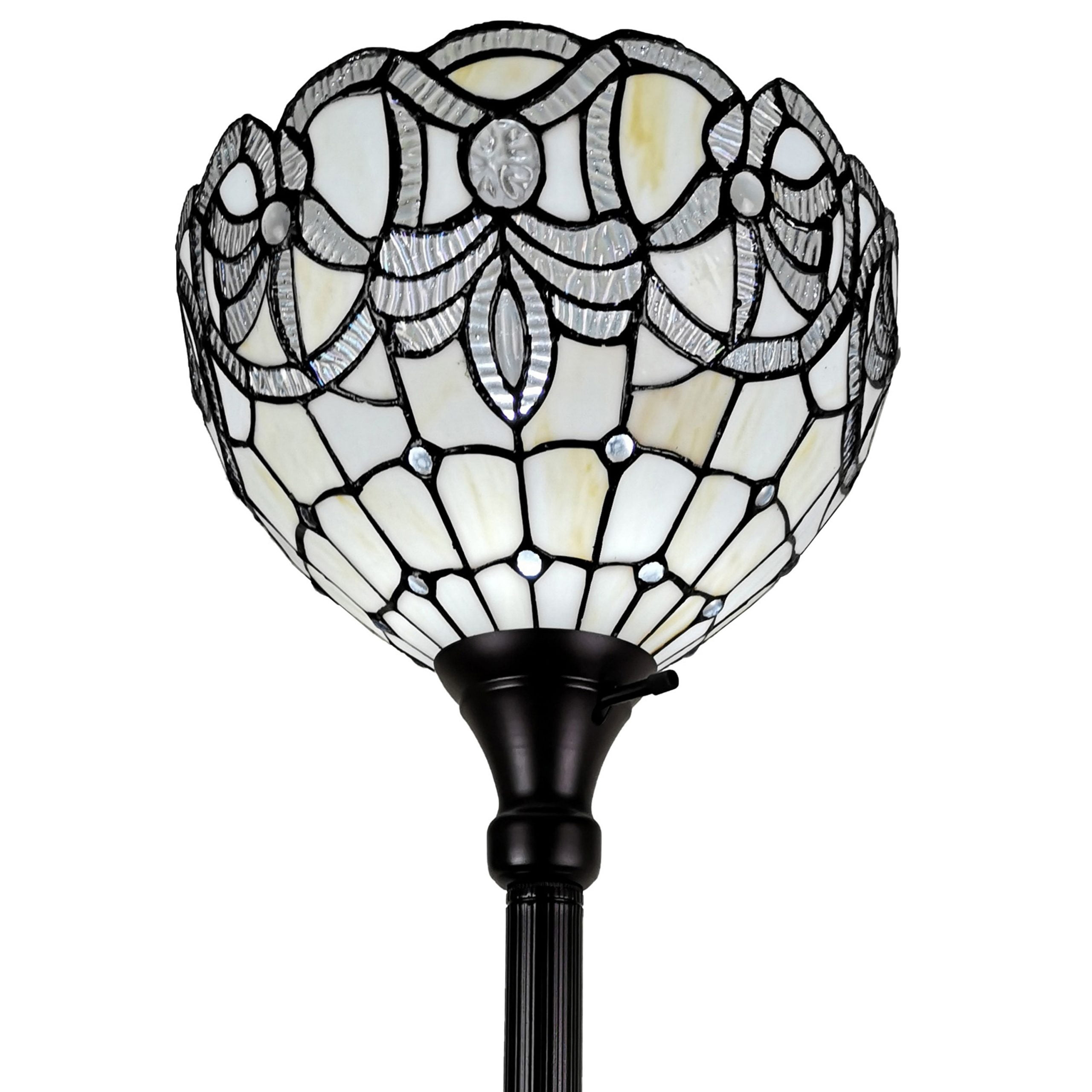 Tiffany Style Vintage Torchiere Floor Lamp - 72" Tall