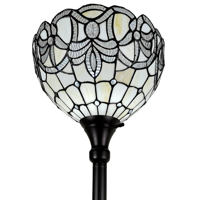 Tiffany Style Vintage Torchiere Floor Lamp - 72" Tall
