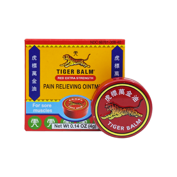 Tiger Balm Pain Relieving Ointment, Red Extra Strength, 0.14 oz (4 g)