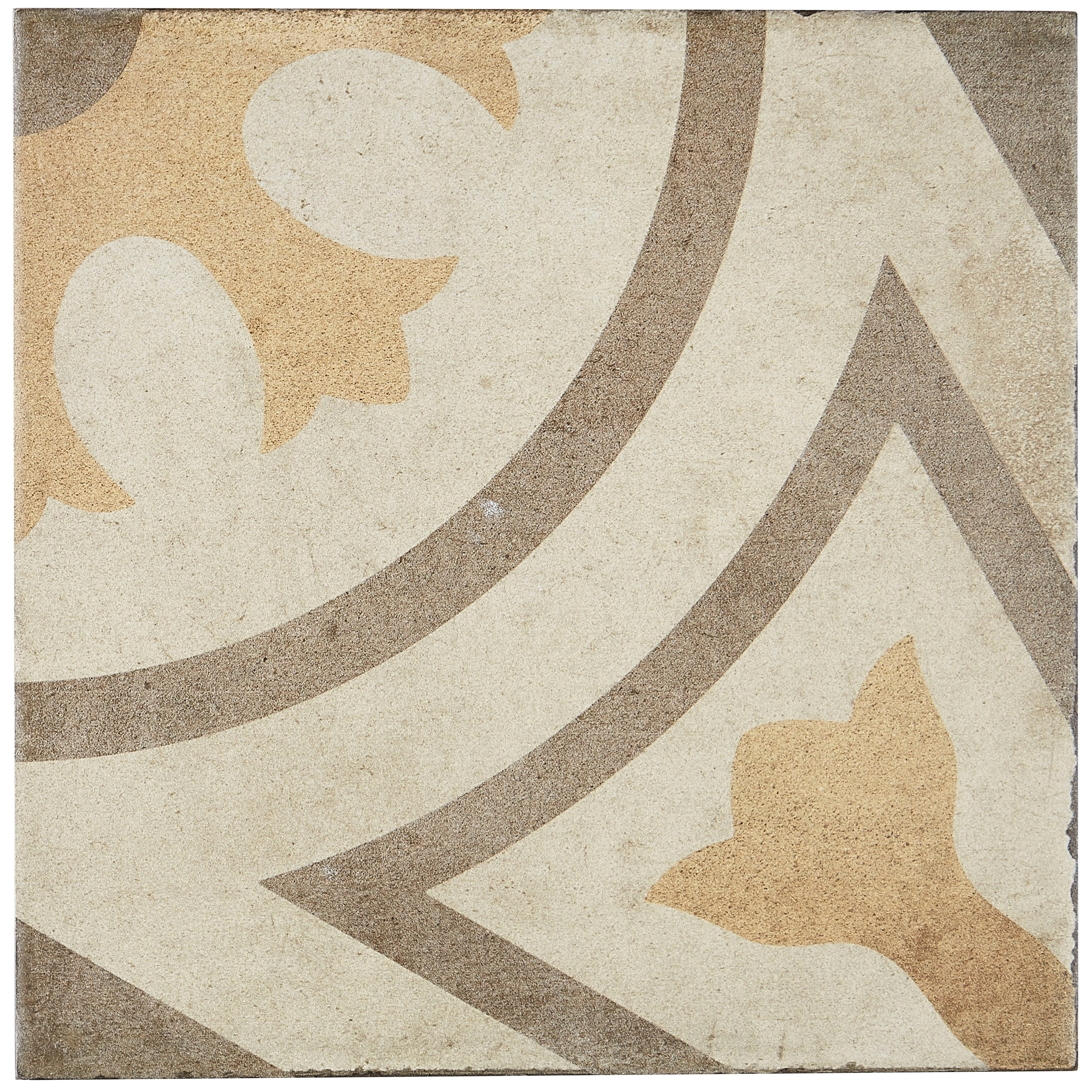 Tilish Porcelain Cement Look 8 x 8 inch Warm Blend Decorative Tile in Circolo warm blend