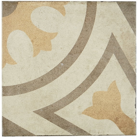 Tilish Porcelain Cement Look 8 x 8 inch Warm Blend Decorative Tile in Circolo warm blend