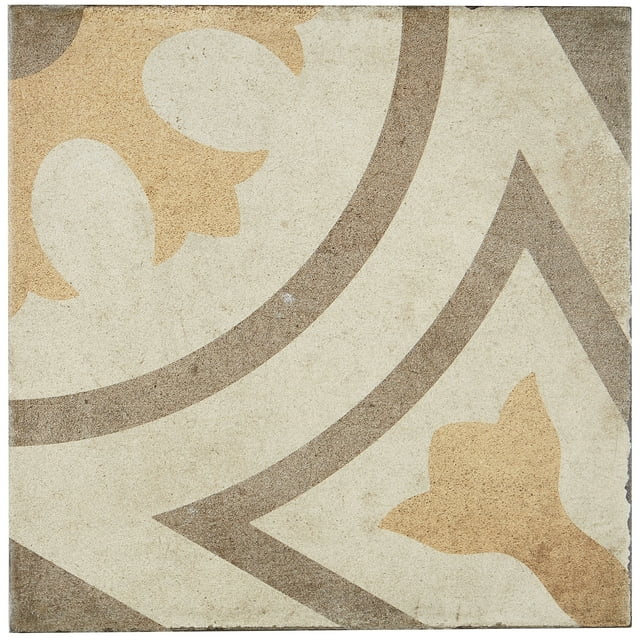 Tilish Porcelain Cement Look 8 x 8 inch Warm Blend Decorative Tile in Circolo warm blend