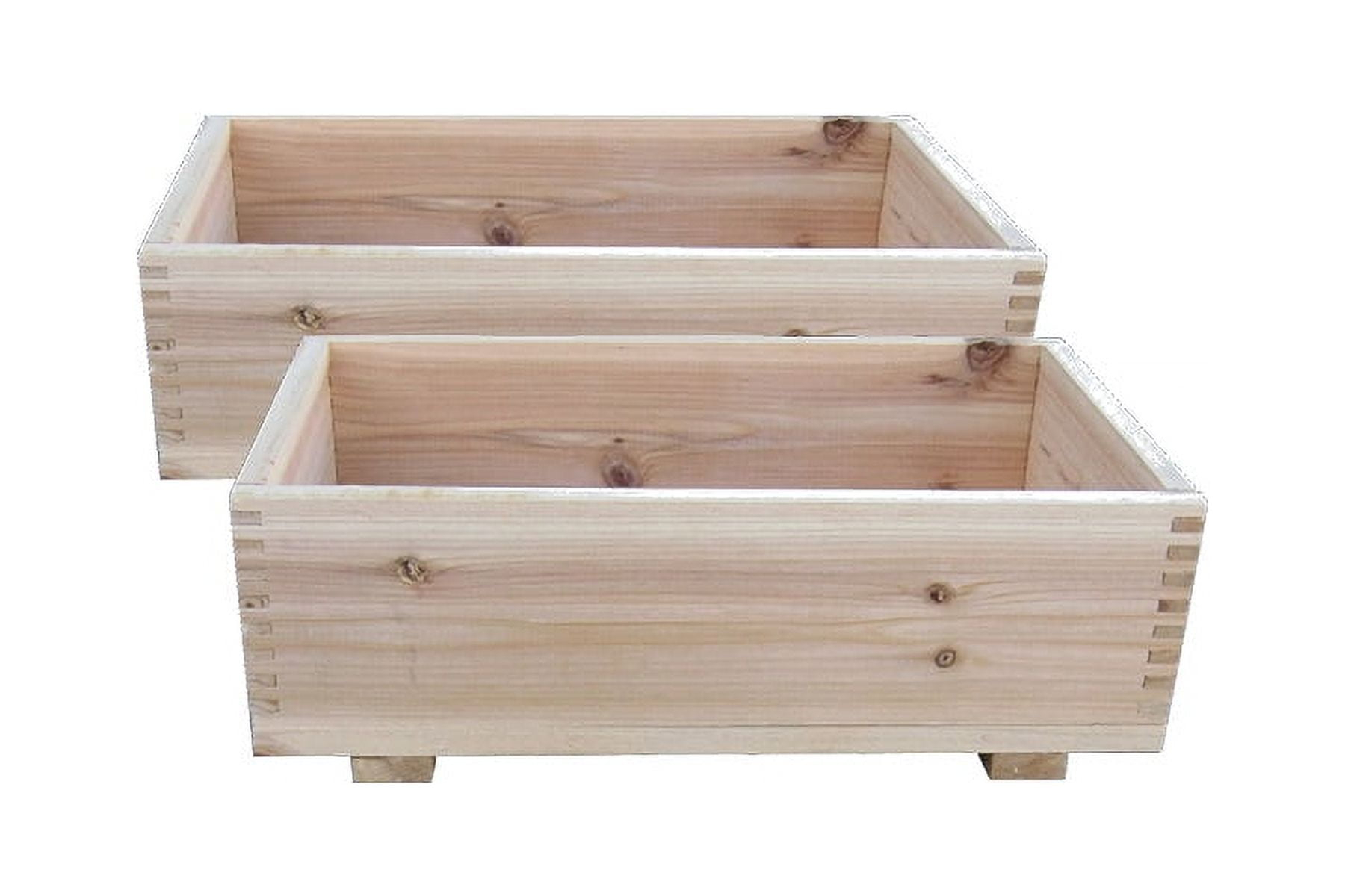 Loon Peak® Rech Wood Pot Planter (Set of 2)