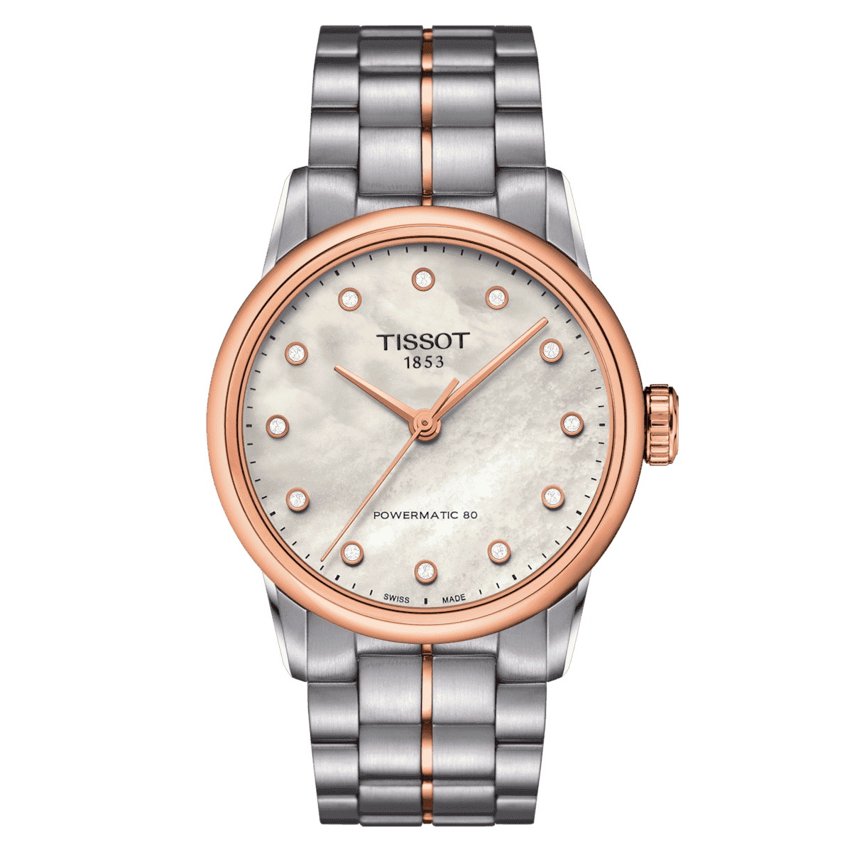 Tissot T086.207.22.116.00 Luxury Lady Powermatic 80 Diamond Accents Automatic Women Watch, Black