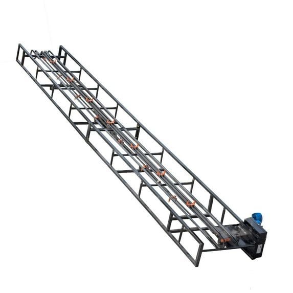 Titan Attachments Chain Drive 15ft Square Hay Bale Elevator Base Unit with 3/4 HP Motor, Charcoal Finish, Hay Harvesting Agricultural Equipment