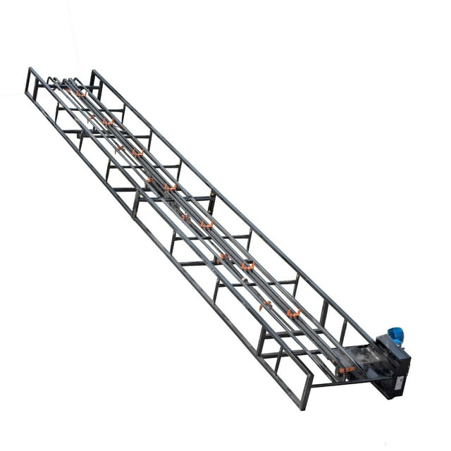 Titan Attachments Chain Drive 15ft Square Hay Bale Elevator Base Unit with 3/4 HP Motor, Charcoal Finish, Hay Harvesting Agricultural Equipment