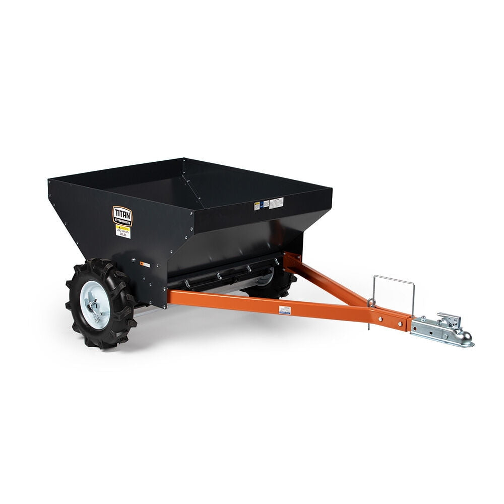 Titan Attachments Compact Manure Spreader, Rated 8.7 Cu. FT, Utility Tow-Behind ATV/UTV Lawn Tractor Spreader