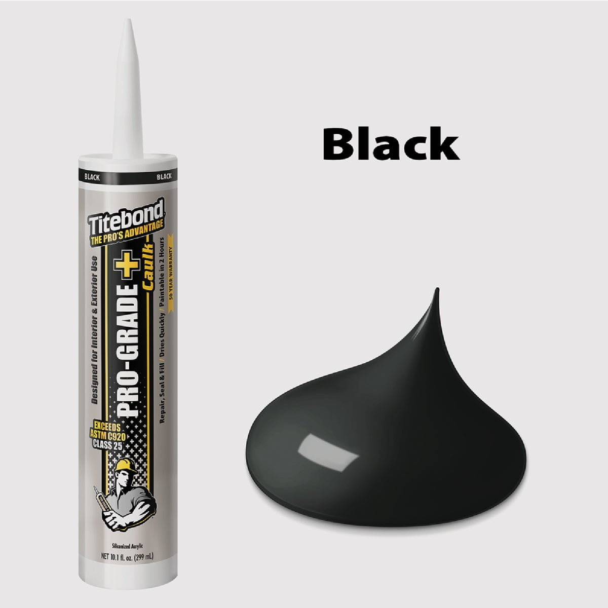 Titebond Pro-Grade Plus 10.1 Oz. Silicone Caulk, Black 8461
