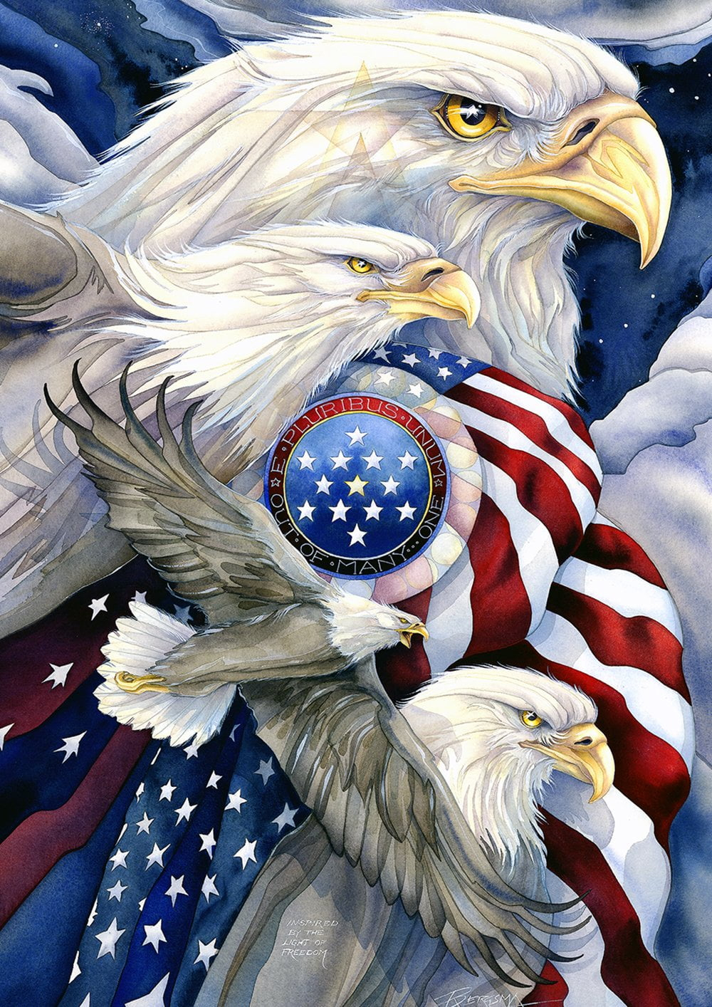 Toland Home Garden Stand In Unity Bald Eagle Patriotic Flag Double Sided 12x18 Inch