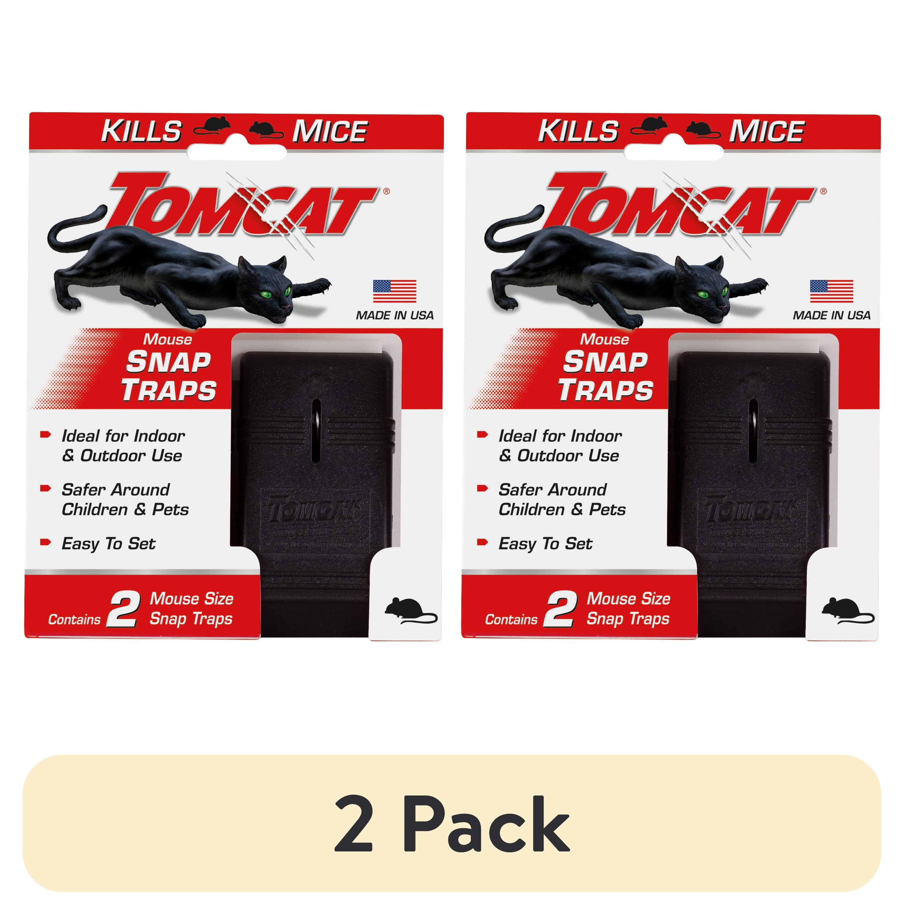 (2 pack) Tomcat Mouse Snap Traps, Contains 2 Traps, No-Touch Disposal, Easy to Set