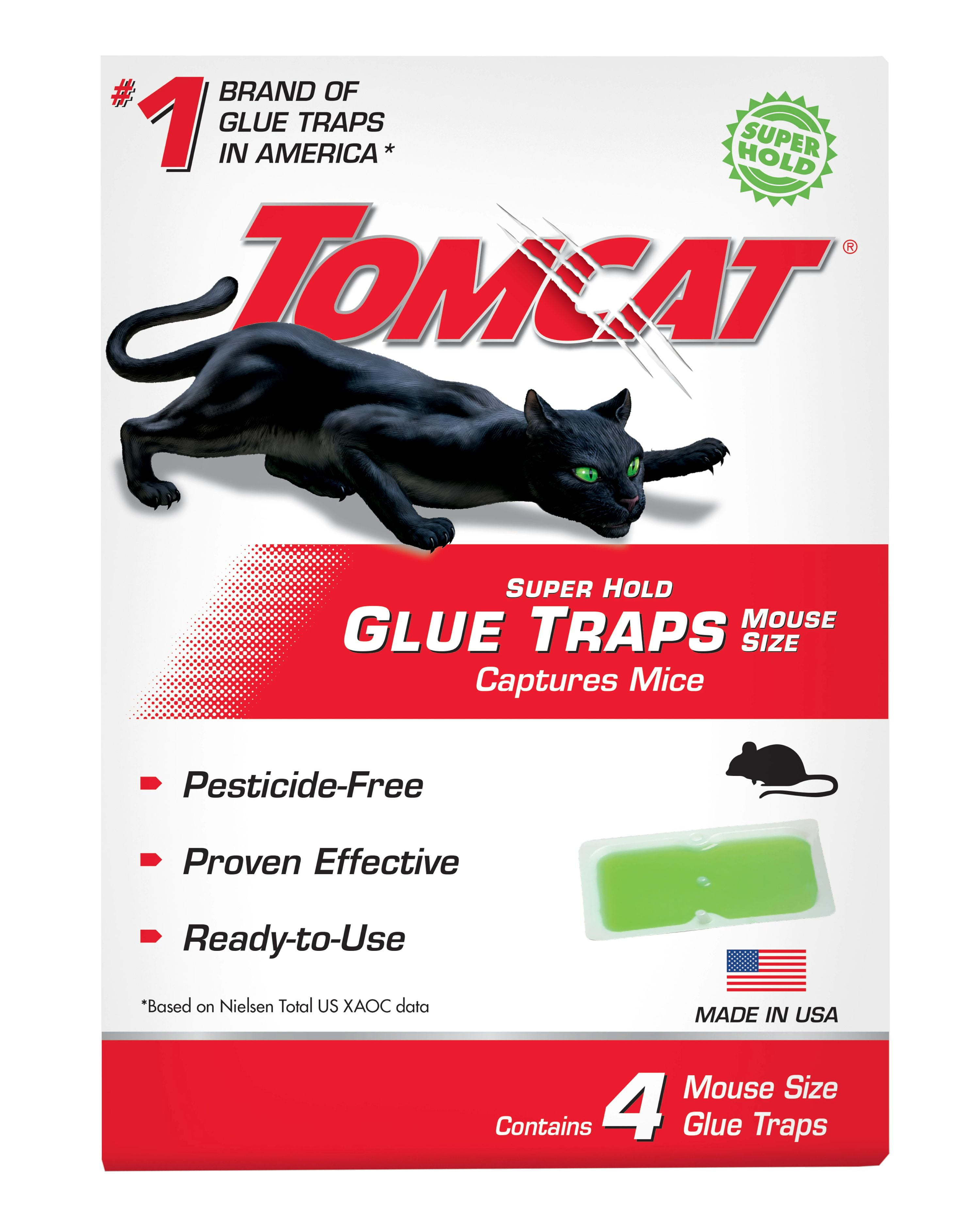 Tomcat Super Hold Glue Traps Mouse Size, Ready-To-Use, 4 Traps