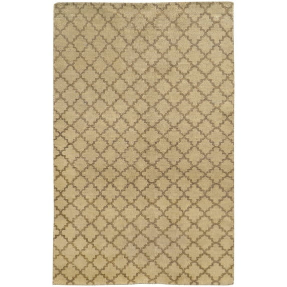 Maddox Geometric Hand-Knotted Wool Beige/Stone Area Rug