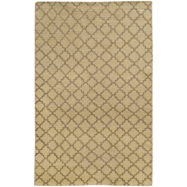 Maddox Geometric Hand-Knotted Wool Beige/Stone Area Rug