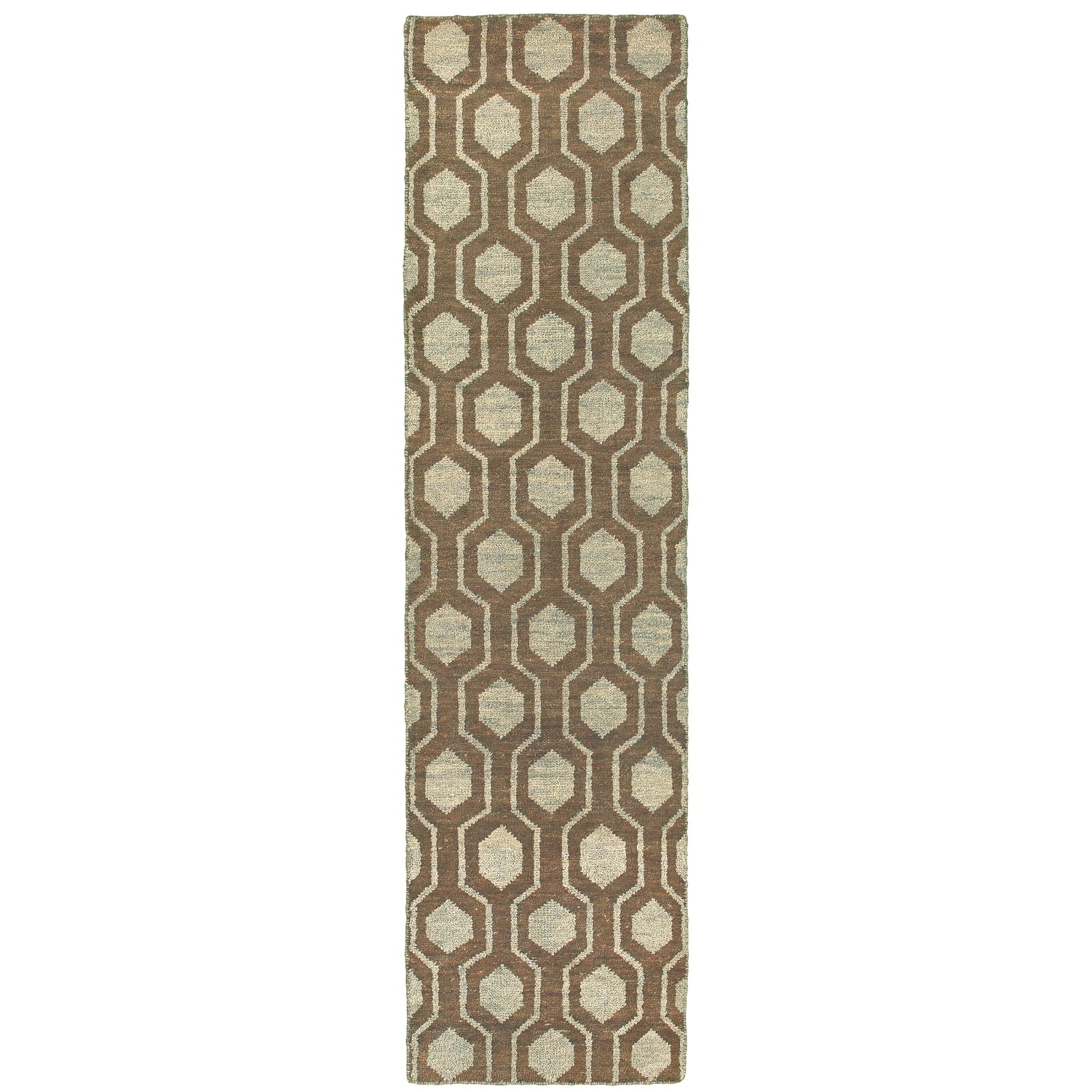 Maddox Geometric Hand-Knotted Wool Brown/Beige Area Rug