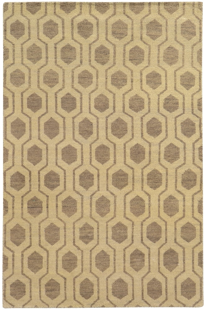 Maddox Geometric Hand-Knotted Wool Beige/Stone Area Rug