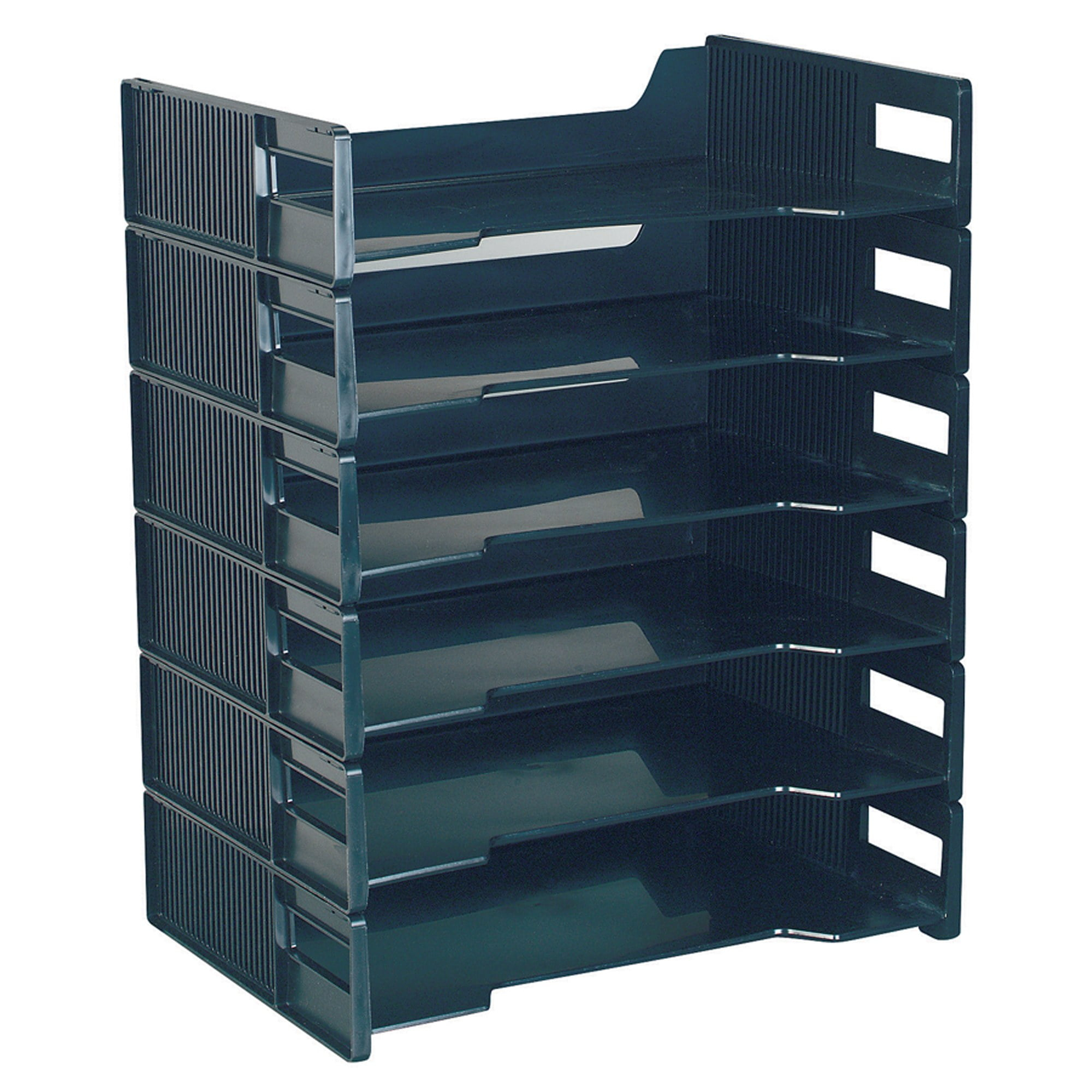 Tomorotec Stackable Letter Tray Set, Black, 6 Count