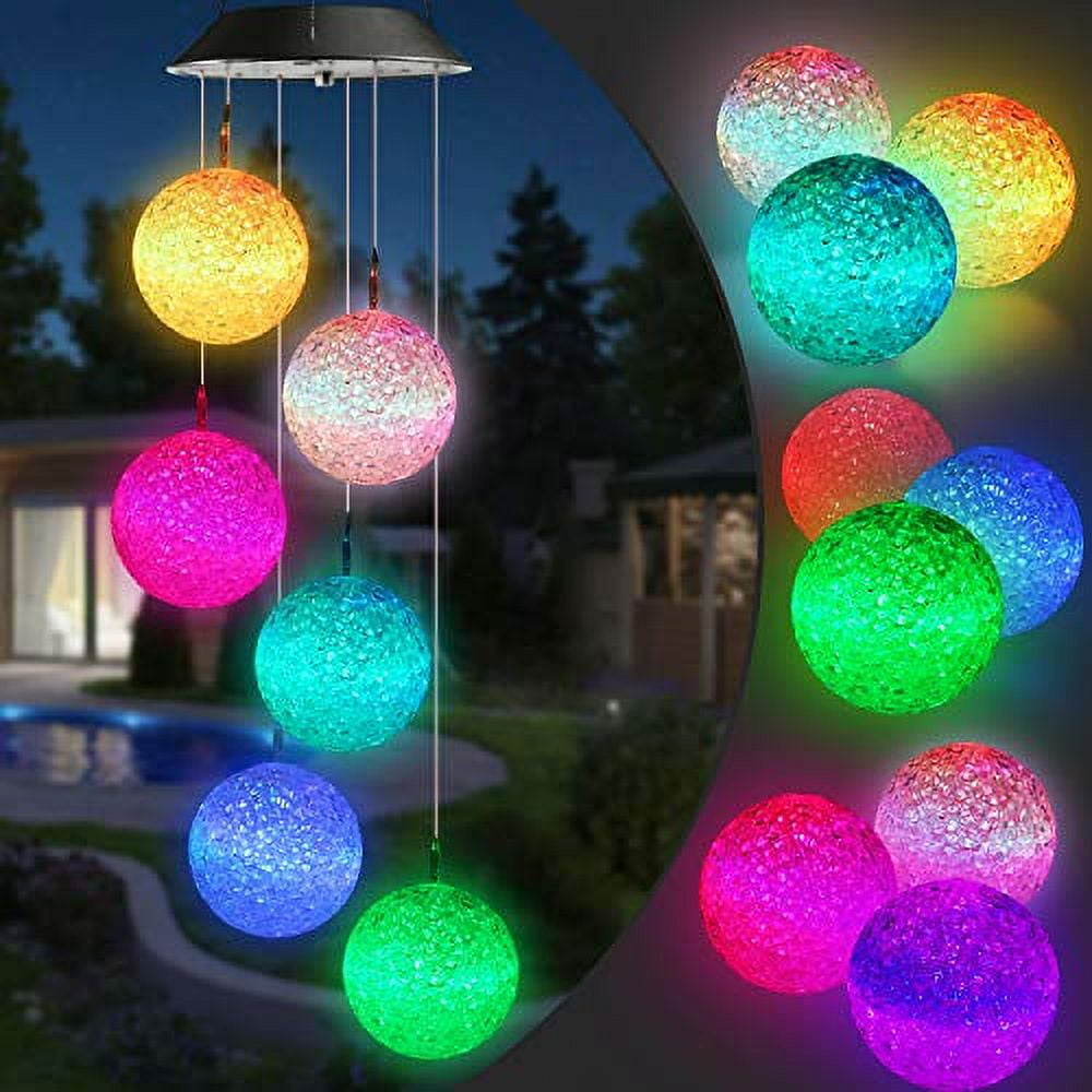 Toodour Solar String Lights, Color Changing Solar Ball Wind Chimes, LED Decorative Mobile, Waterproof Outdoor String Lights for Patio, Balcony, Bedroom, Party, Yard, Window, Garden, Easter Decorations