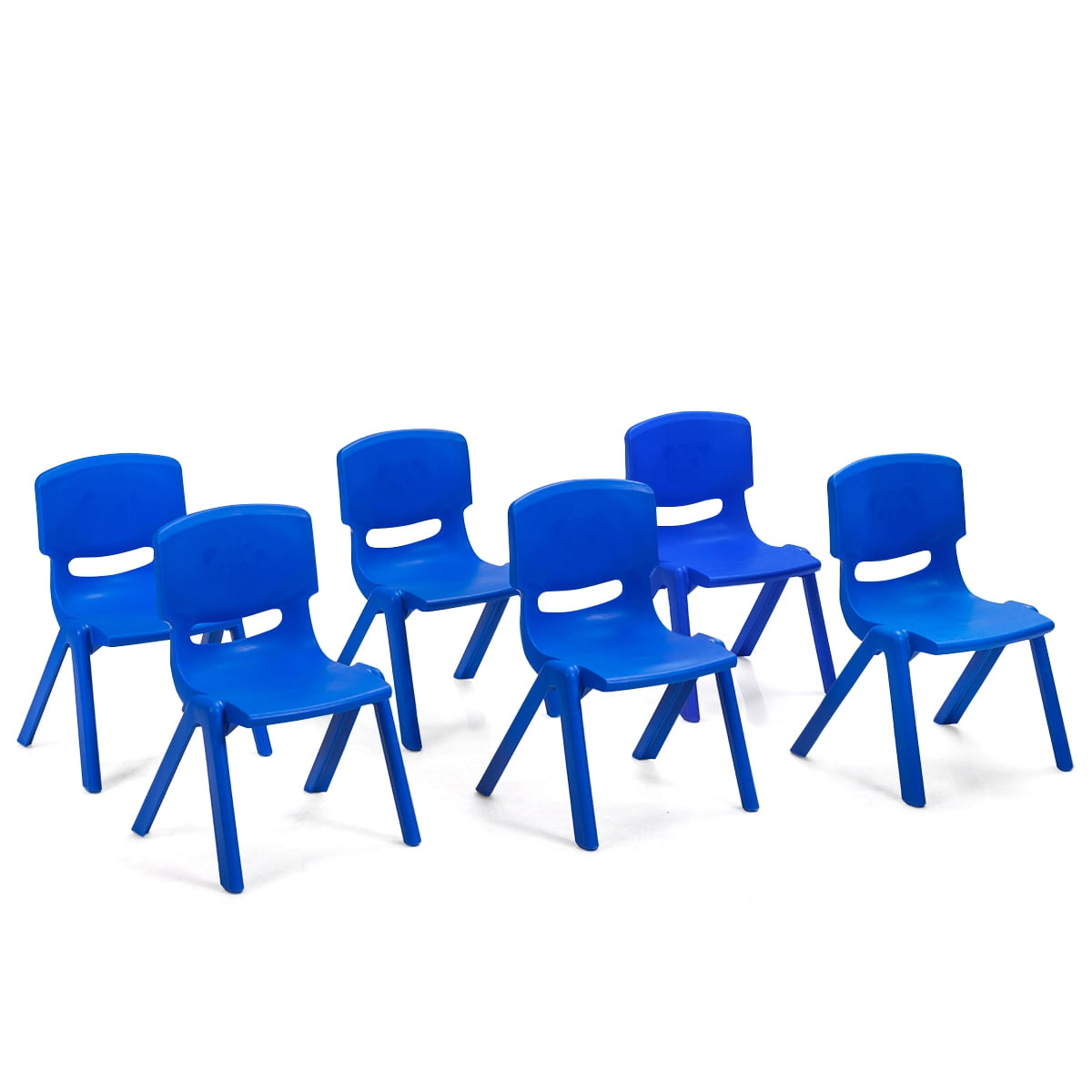 Topcobe 6-pack Kids Plastic Stackable Classroom Chairs, Toddler Living Room Chair-Blue