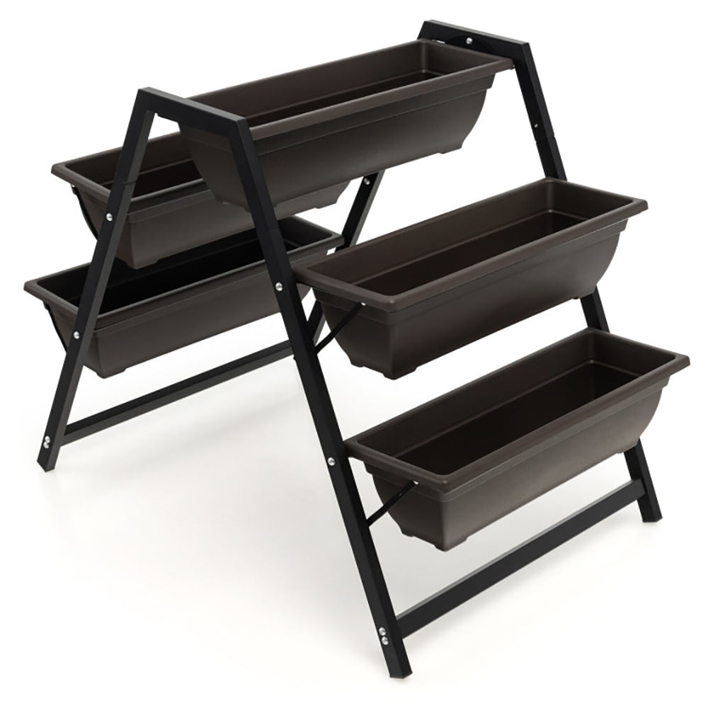 Aimee Lii 3-Tier Vertical Raised Garden Bed with 5 Plant Boxes, Vertical Garden Planter Outdoor