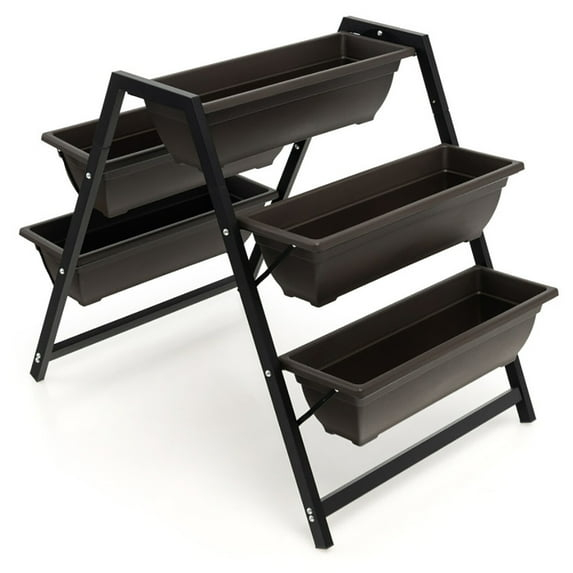 Aimee Lii 3-Tier Vertical Raised Garden Bed with 5 Plant Boxes, Vertical Garden Planter Outdoor