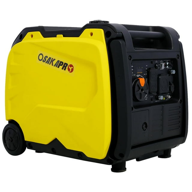 Yellow Portable Gasoline Inverter Generator with Foldable Handle