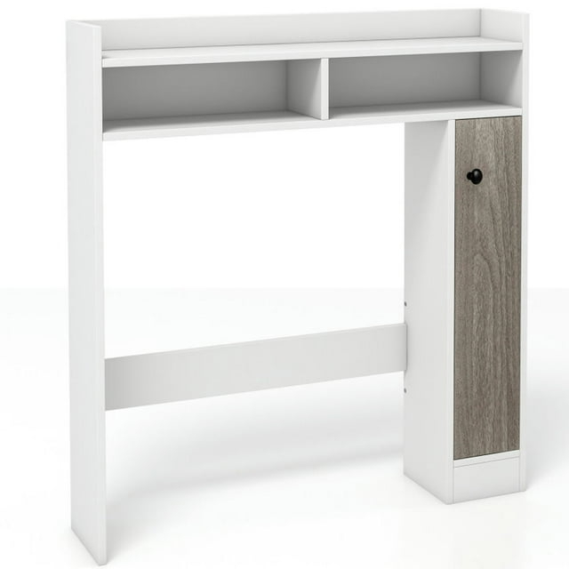 Topcobe Bathroom Over the Toilet Floor Storage Organizer with Adjustable Shelves, Bathroom Furniture, Bathroom Shelves, White