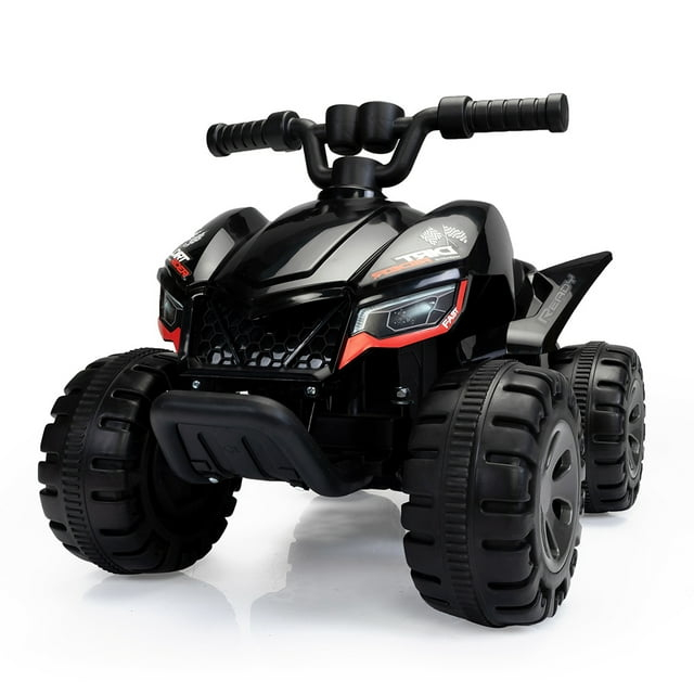 Topcobe Kids Ride-on ATV, 6V Battery Powered Electric Quad Car for Toddlers Age 3-5, Black