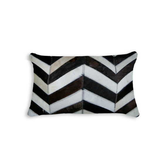 Torino Leather/Suede Lumbar Rectangular Pillow Cover & Insert