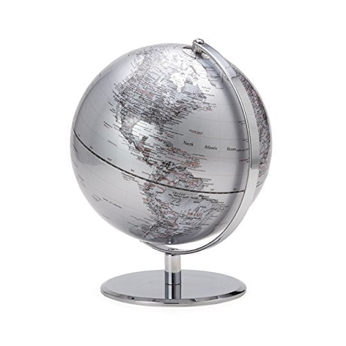 Torre & Tagus Latitude World Globe, 95, Silver