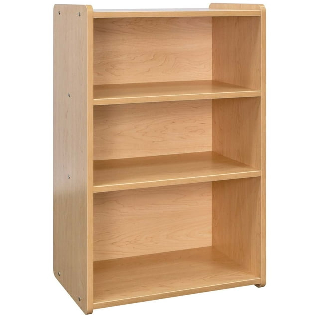Tot Mate Kids Wood Shelf Storage 3-Tier Organizer Classroom Bookcase, 24"W x 15"D x 37 1/2"H RTA