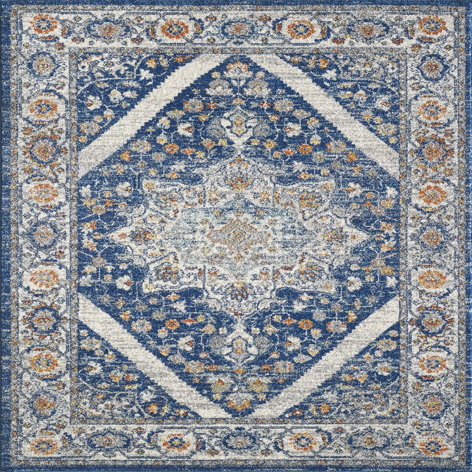 Totti Vintage 6' x 9' Rectangular Polypropylene Oriental Rug in Navy/Cream