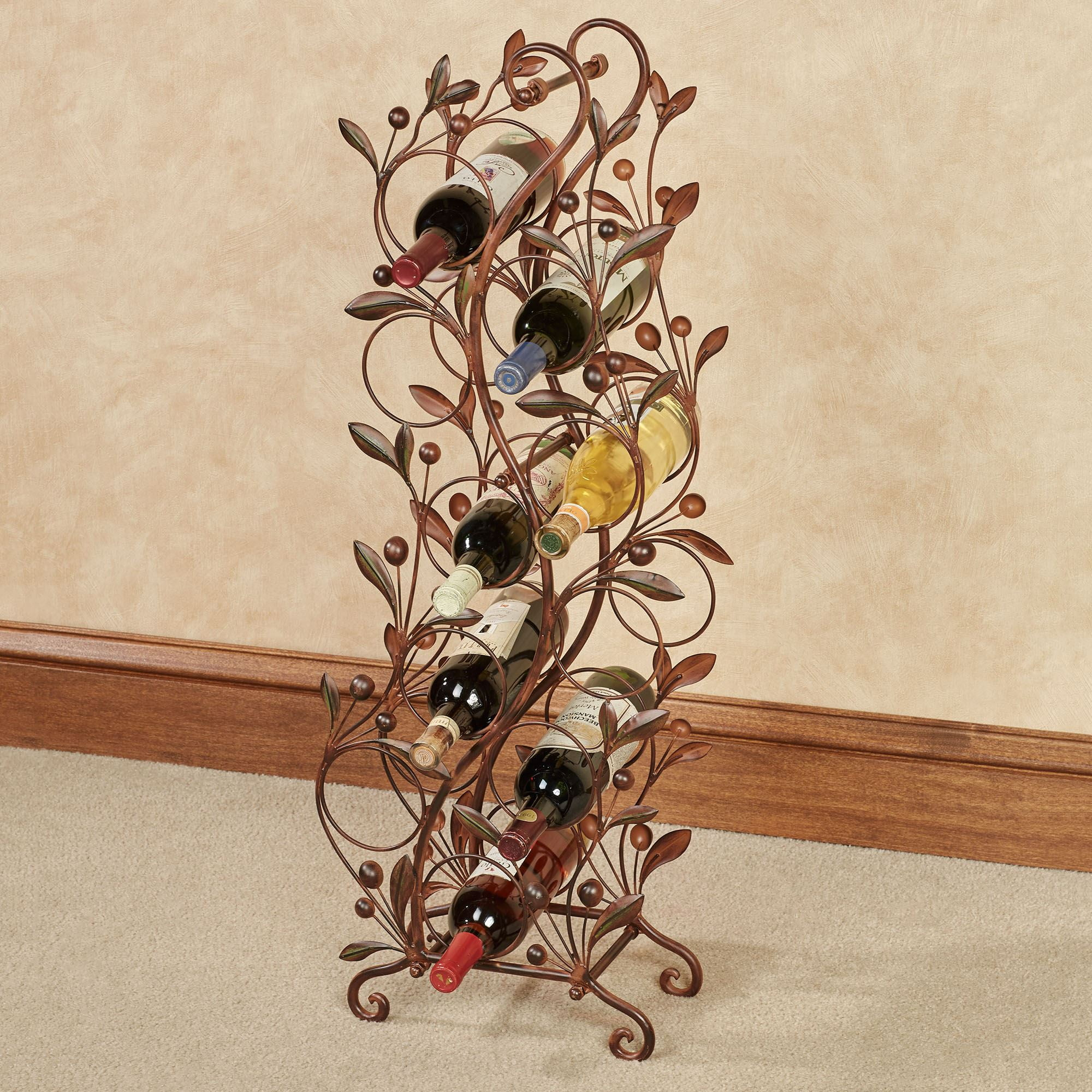 Touch of Class Catalonia Floor Wine Rack Brown - Made of Metal - Painted by Hand