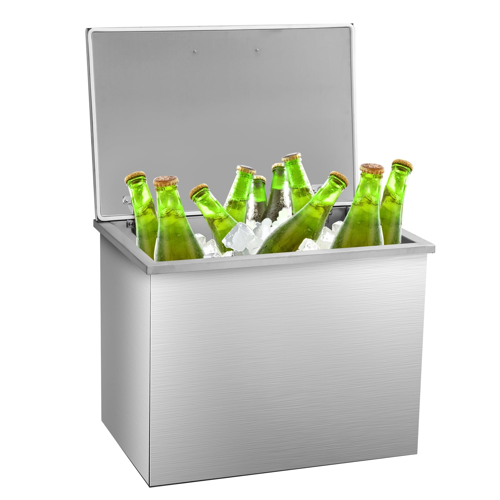 Towallmark Deep Chest Freezer,Mini Upright Small Freezerfor Outdoor Kitchen Patio Ice Bar,Silver