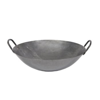 30" Hand Hammered Steel Cantonese Wok with Riveted Handles