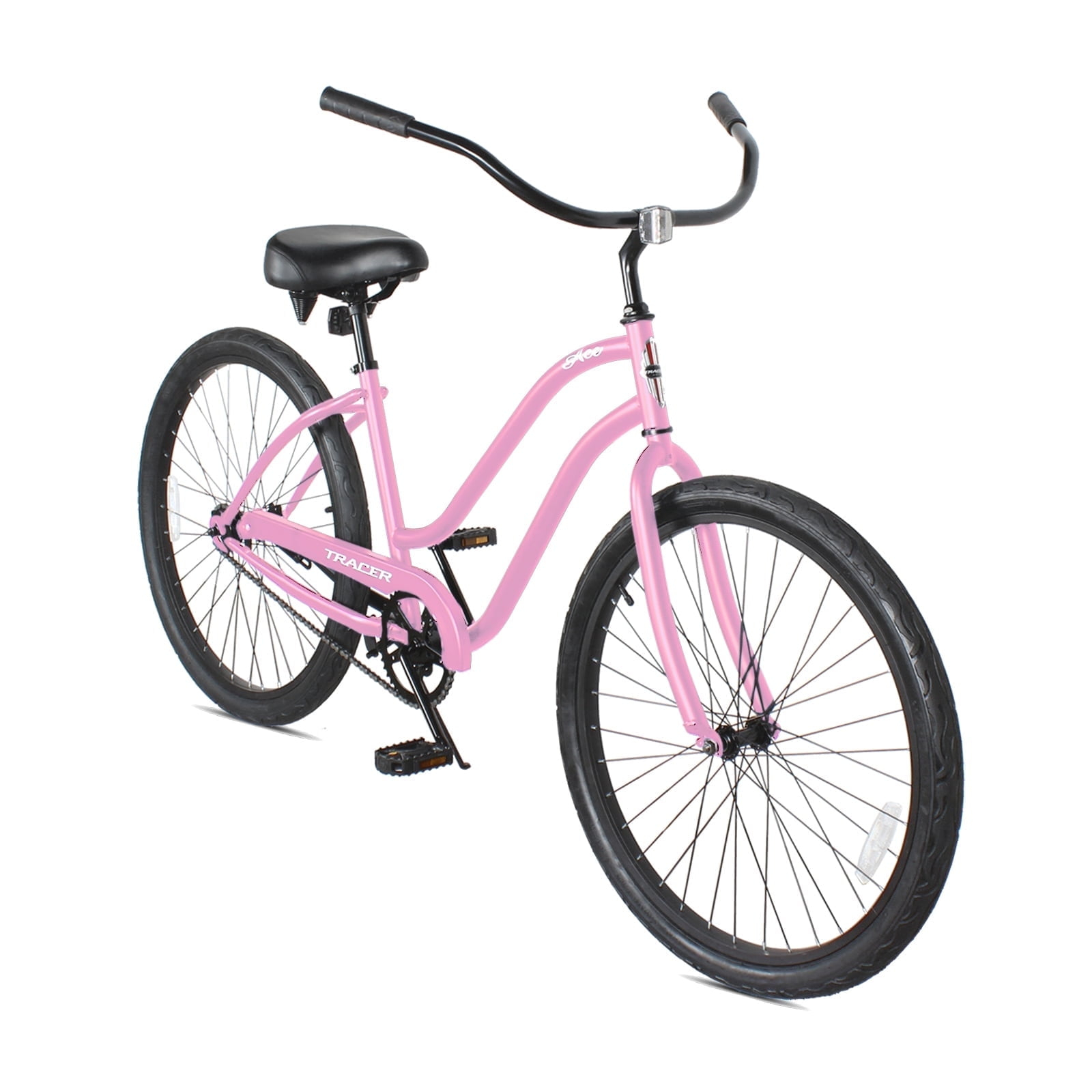 Tracer ACE Bicicleta de Playa de 26 Pulgadas para Mujer, Rosa, Velocidad Nica, Freno de Montaña, Bicicleta Urbana de Cercanías para Adultos