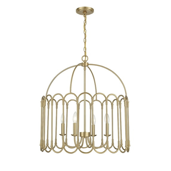 Trade Winds Chloe 4-Light Pendant in Natural Brass
