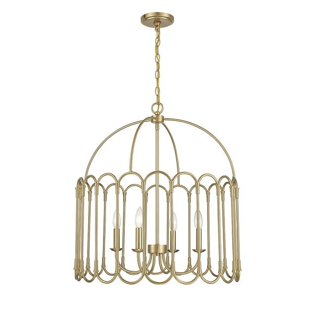 Trade Winds Chloe 4-Light Pendant in Natural Brass