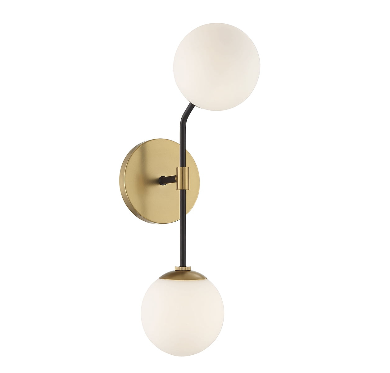 Trade Winds Erin 2-Light Wall Sconce in Matte Black and Natural Brass