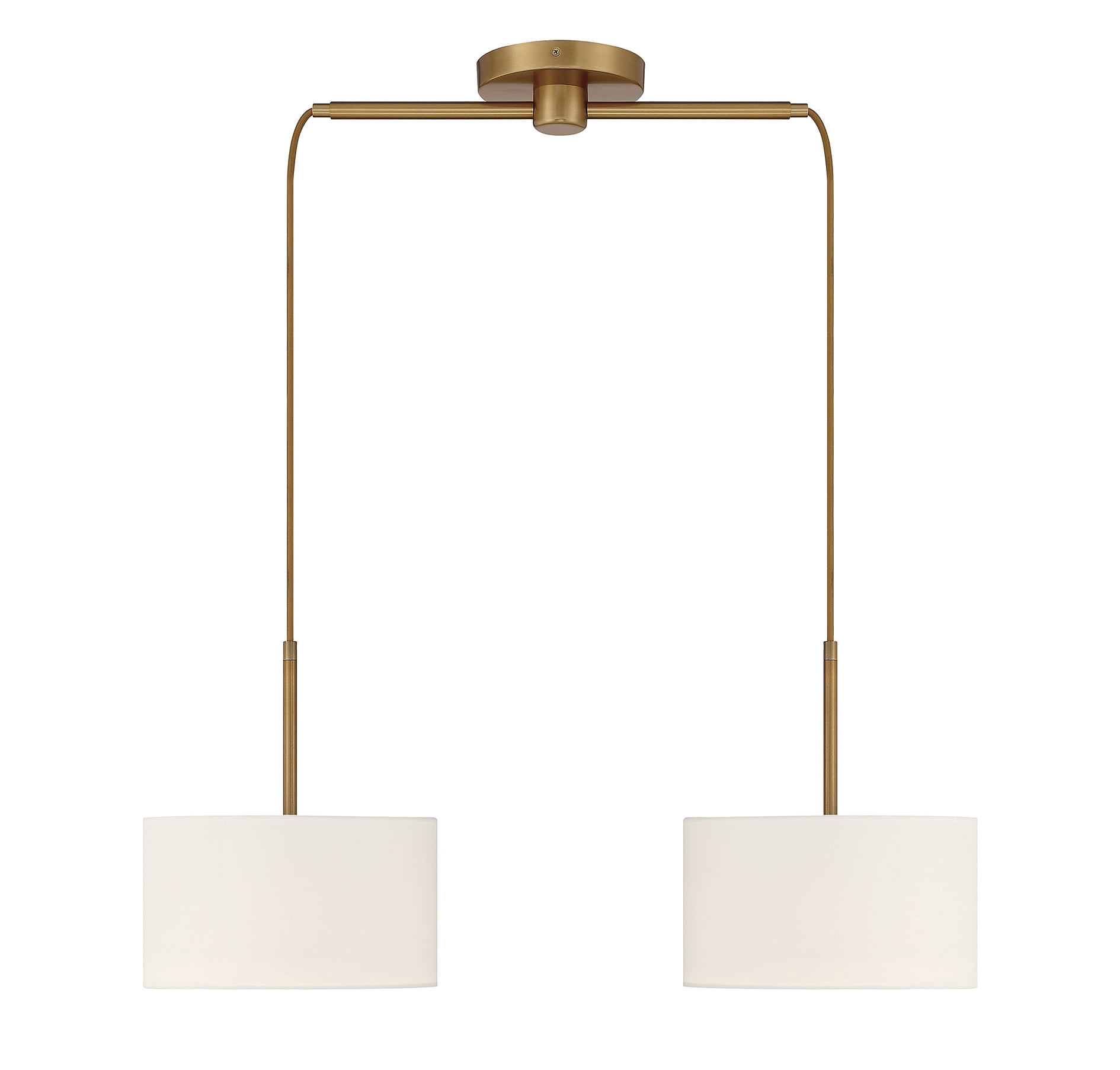 Trade Winds Libra 2-Light Linear Chandelier in Natural Brass
