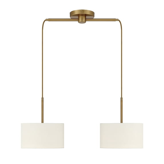Trade Winds Libra 2-Light Linear Chandelier in Natural Brass