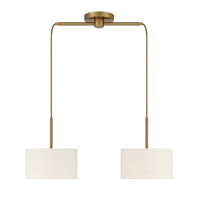 Trade Winds Libra 2-Light Linear Chandelier in Natural Brass