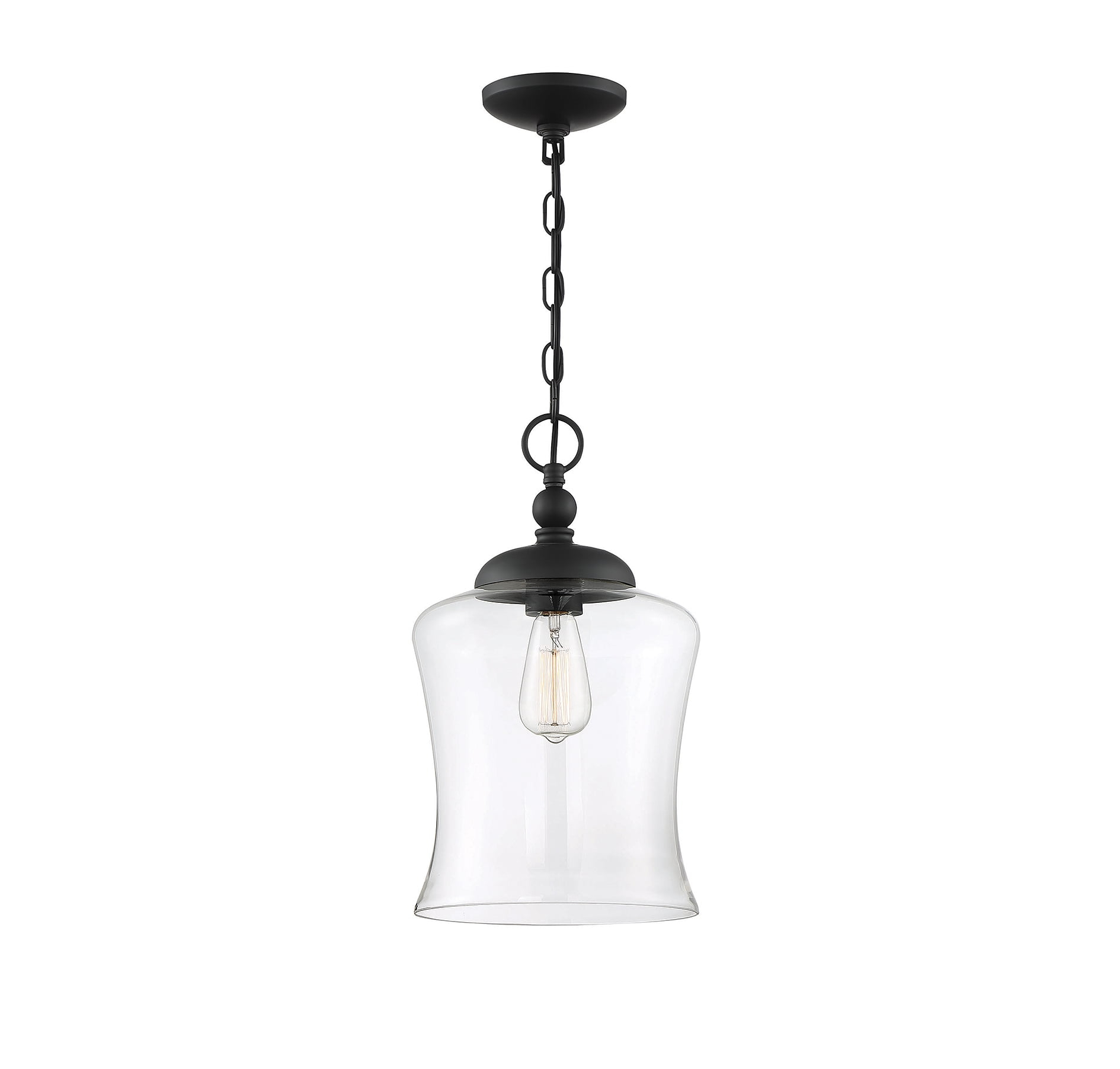 Trade Winds Lighting 1-Light Pendant Light In Matte Black