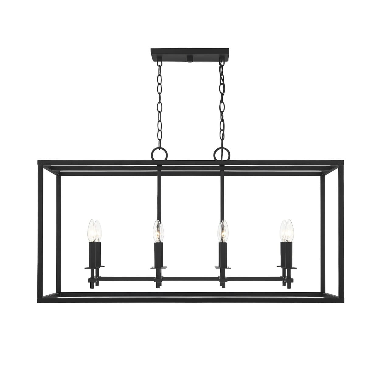 Trade Winds Mia 8-Light Outdoor Linear Chandelier in Matte Black