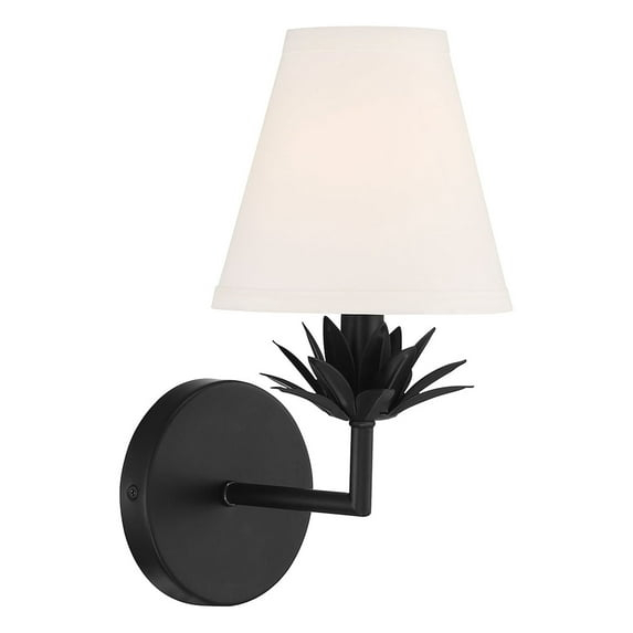 Trade Winds Rosalie 1-Light Wall Sconce in Matte Black