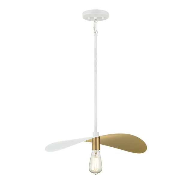 Trade Winds Sophie 1-Light Pendant in White and Painted Gold