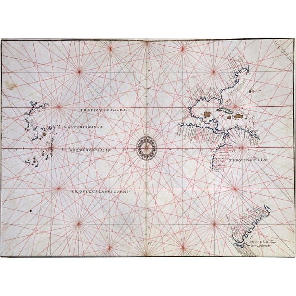 Trademark Art 'Nautical Chart of the Pacific Ocean, 1500's' Canvas Art