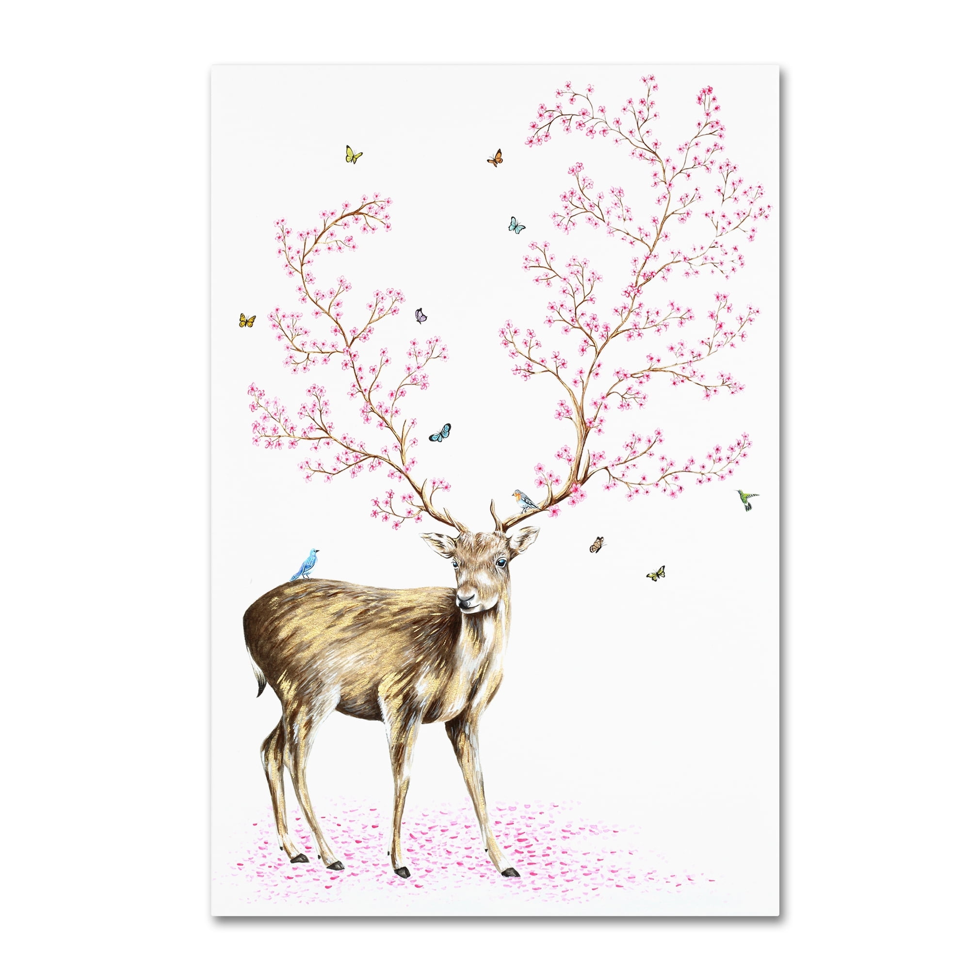 Trademark Fine Art 'Cherry Blossom Deer' Canvas Art by Michelle Faber