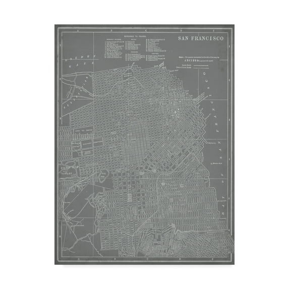 Trademark Fine Art 'City Map of San Francisco' Canvas Art by Vision Studio